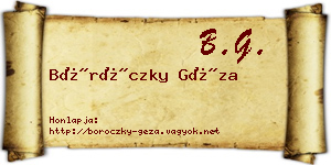 Böröczky Géza névjegykártya